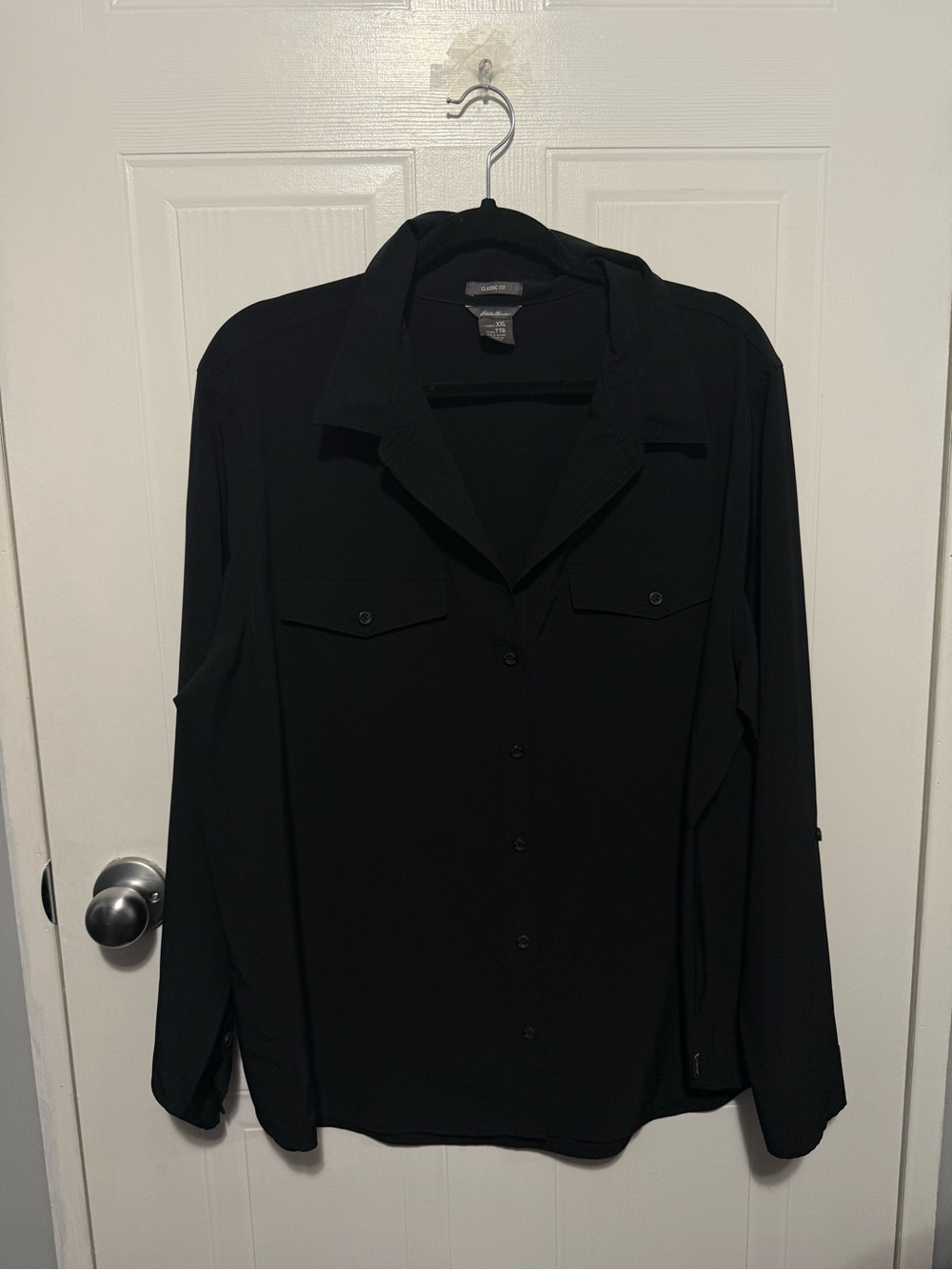 Eddie Bauer Black Classic Fit Collared Shirt